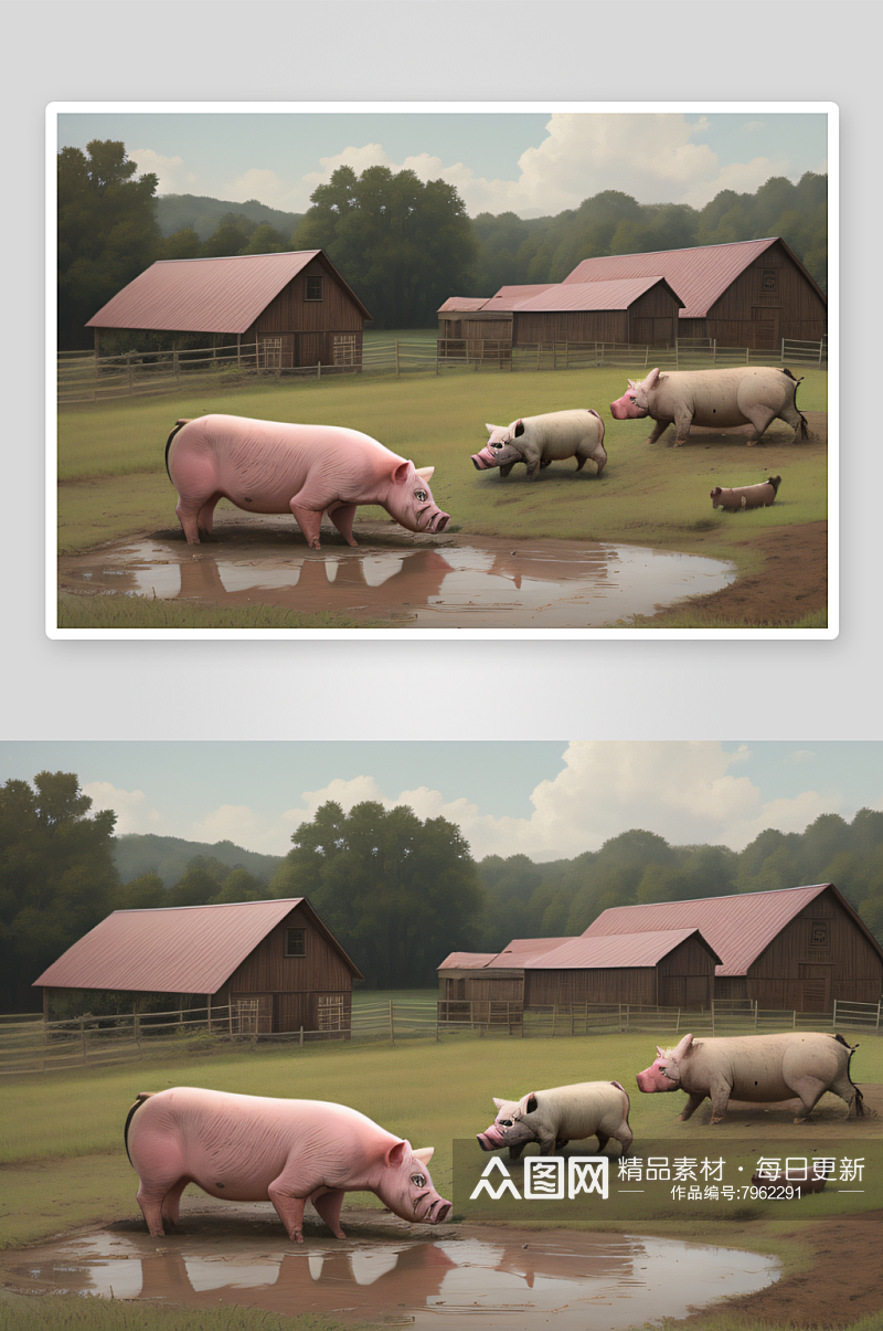 小猪乐趣真实农场艺术素材