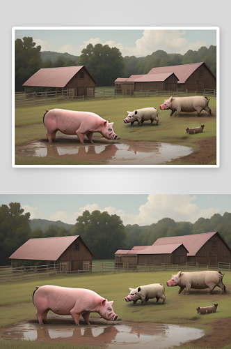 小猪乐趣真实农场艺术