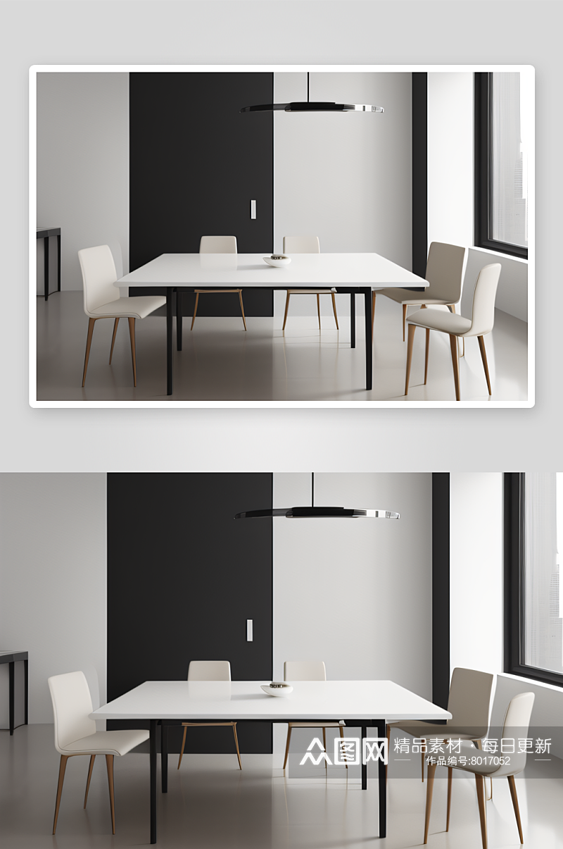 极简设计兼具精致和功能的餐桌素材