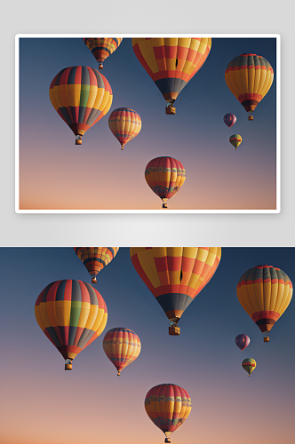 空中天空的彩虹热气球艺术