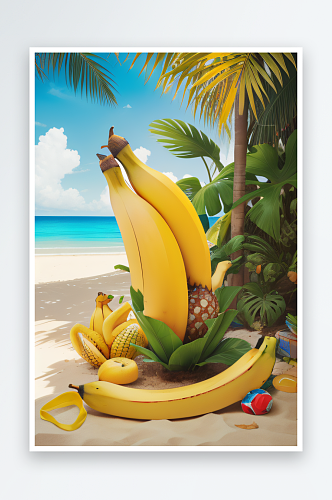 热带之乐香蕉的欢快图案