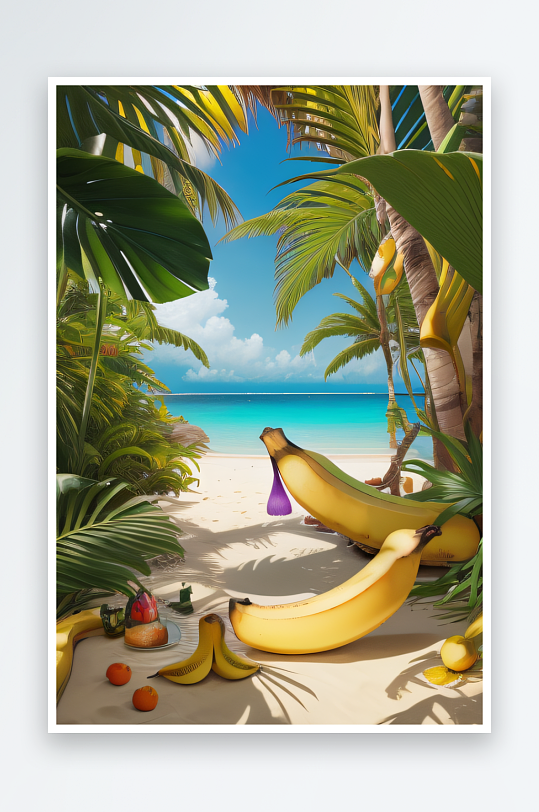 好看香蕉与热带明亮奇幻