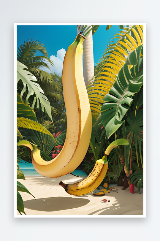 好看香蕉与热带明亮奇幻