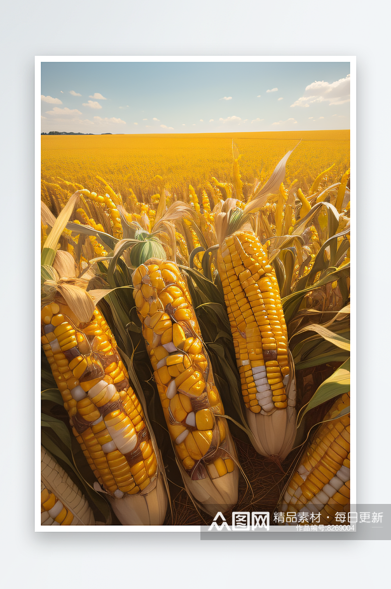 丰裕的土地玉米的农业背景素材