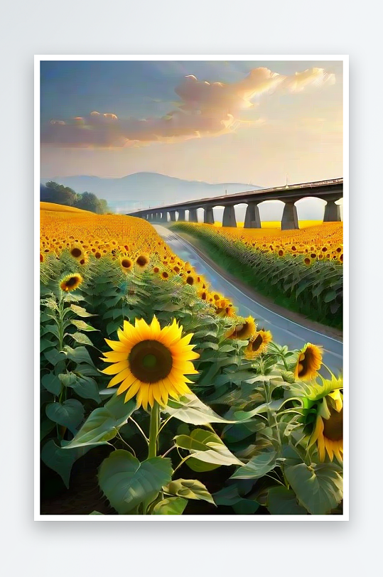 艳阳高速太阳花与桥梁的和谐之旅