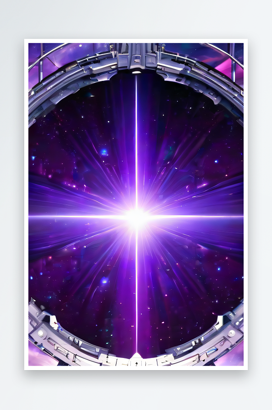 梦幻深紫色闪耀的太空传送门