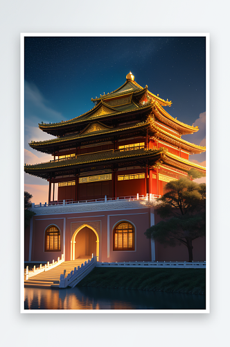 金色中国宫殿建筑的辉煌