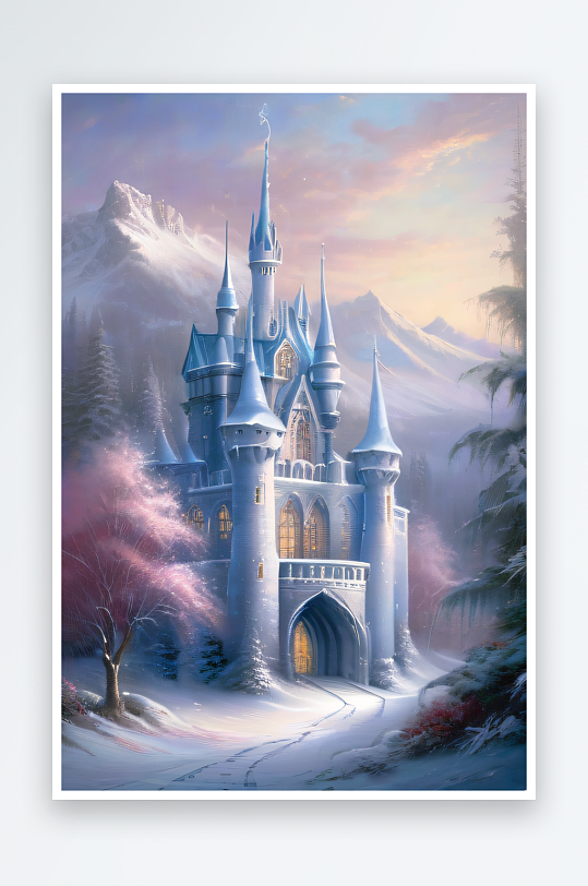 冰雪之梦冰雪城堡与冰玫瑰的奇幻美景
