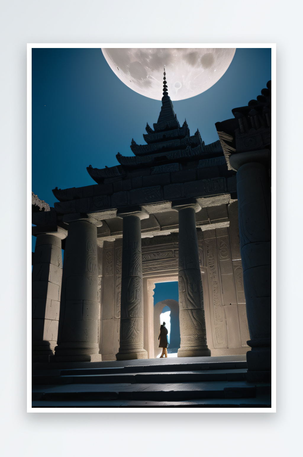 月光幻景亚特兰蒂斯神庙的神秘美景素材
