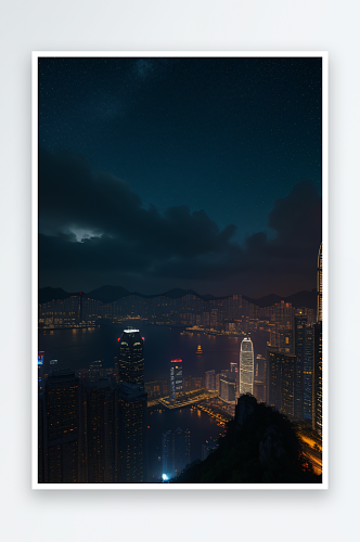 星夜下的香港废墟奇观