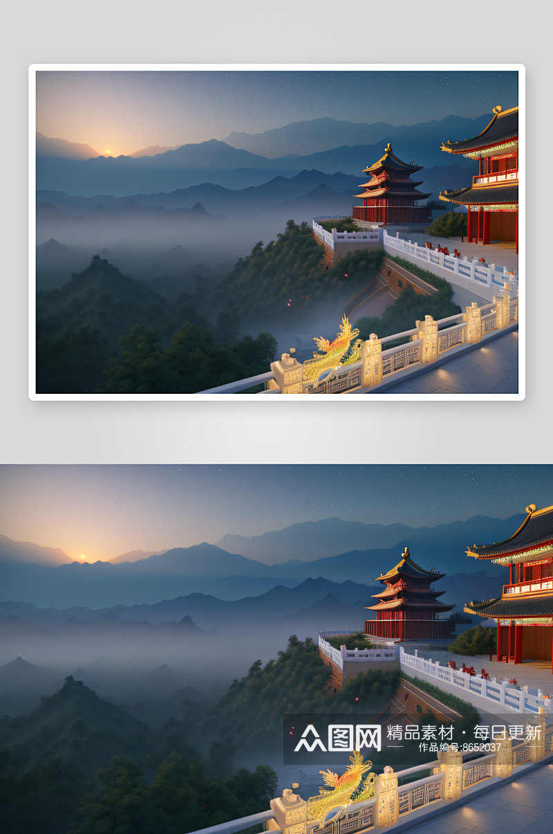中国风仙境CG渲染繁星闪耀素材