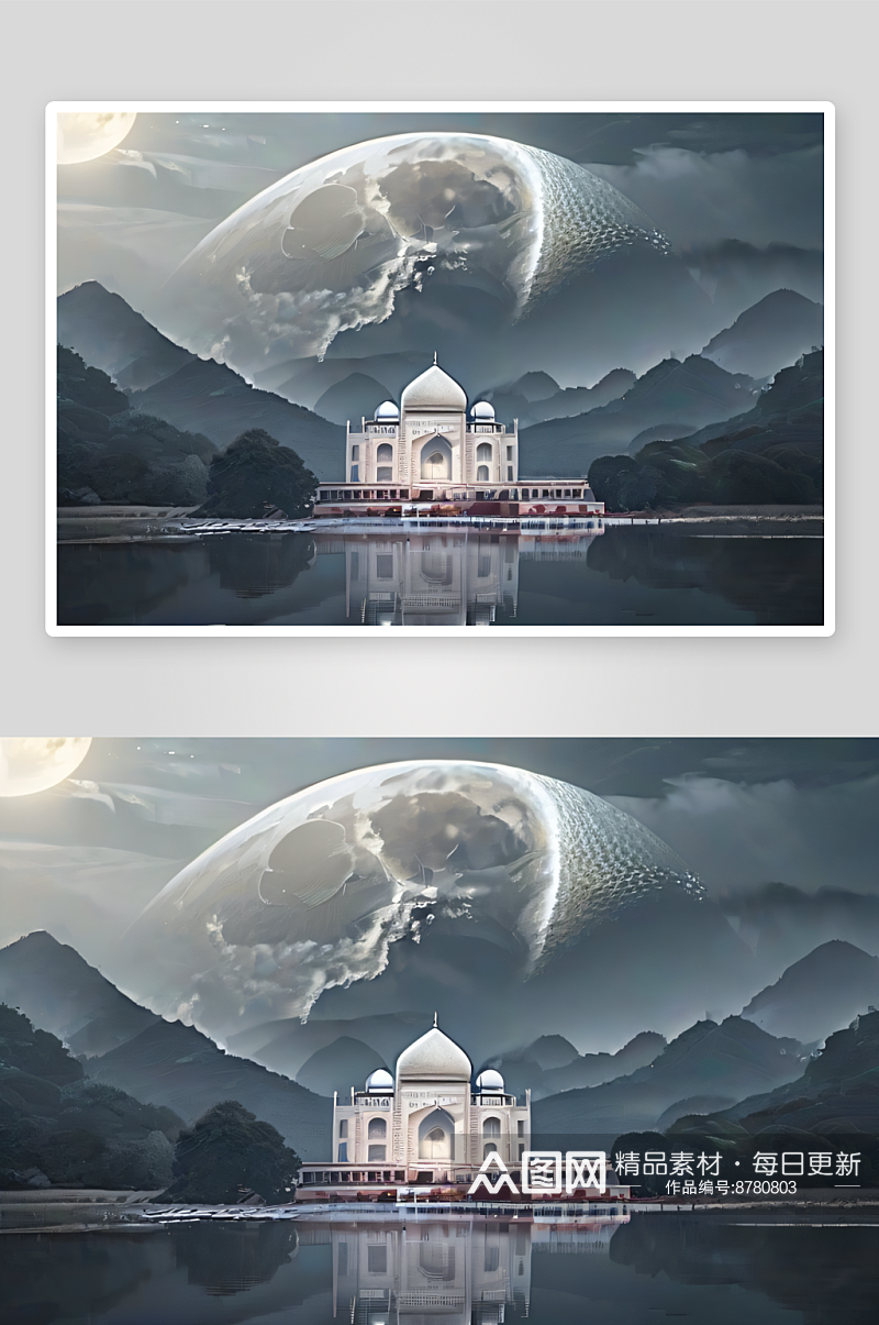 神秘中国宫殿数字艺术创作非现实场景素材