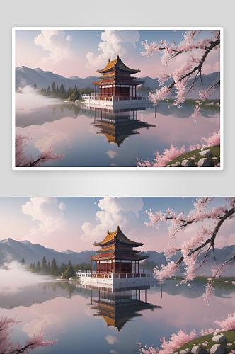 艺术圈话题中国宫殿美景的壮丽绘画