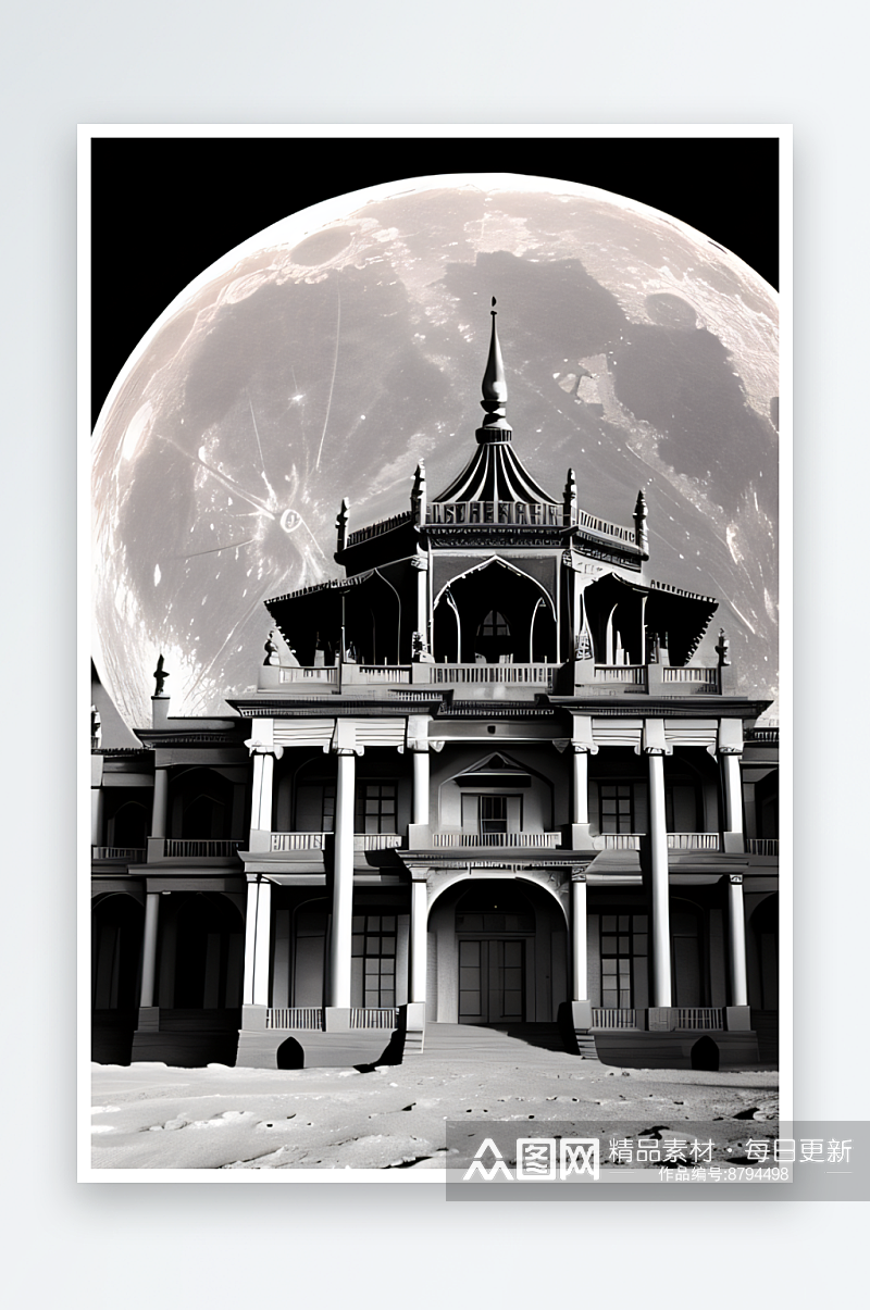 月亮宫殿的壮丽景观素材
