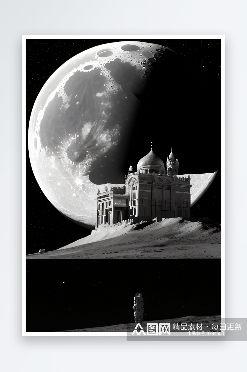 月亮宫殿的壮丽景观素材