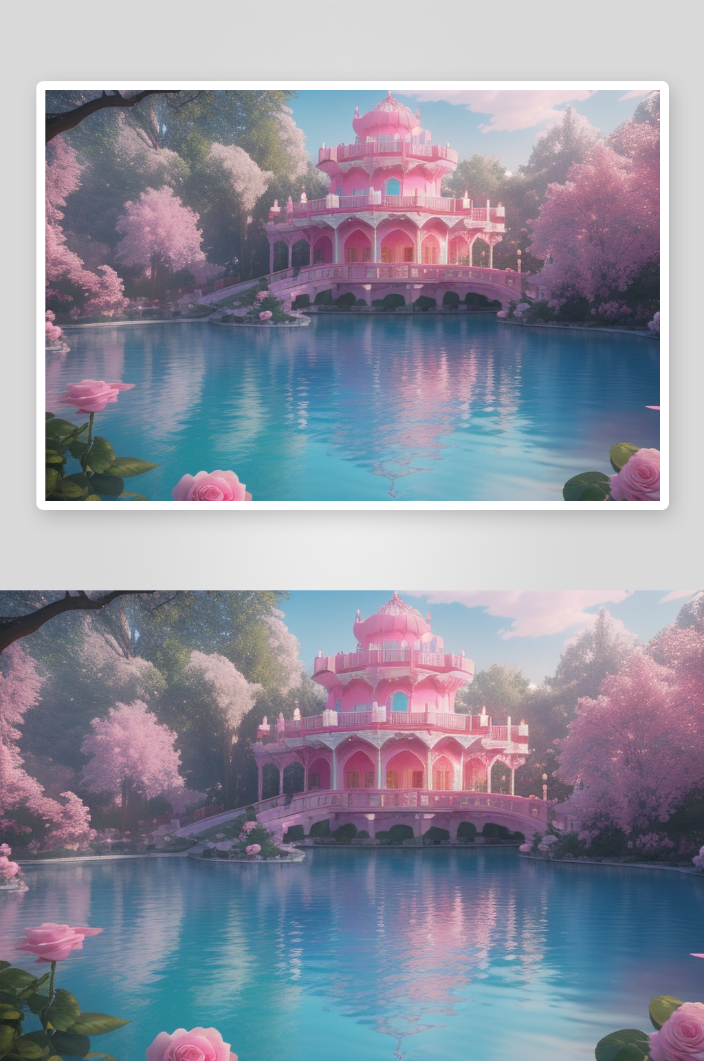 粉色玫瑰梦幻魔法素材