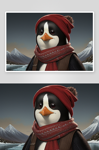 红领巾下的可爱企鹅