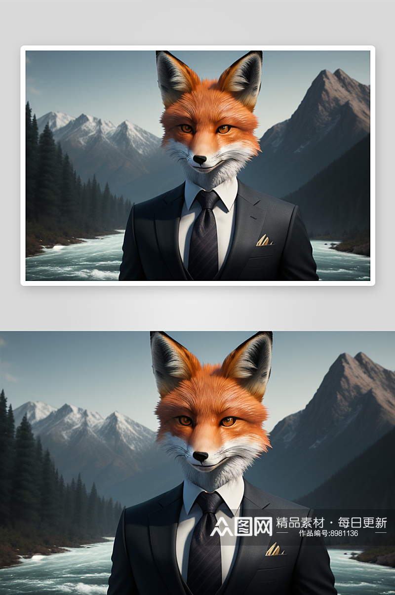 商务狐狸的现实主义形象创作素材