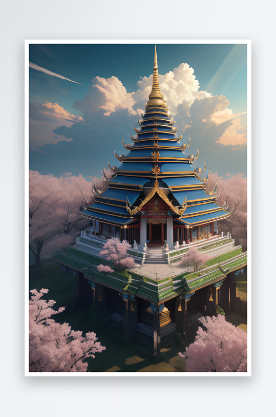 泰国帝国白樱花云顶寺庙的仙境之旅