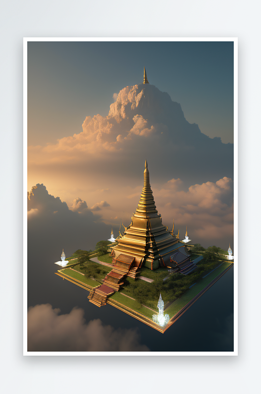 梦幻之境白樱花云顶寺庙的泰国帝国