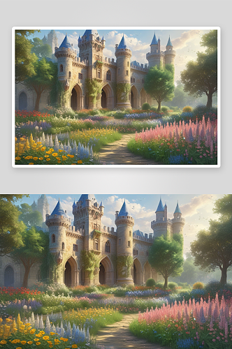 城堡花园中的梦幻世界
