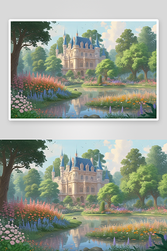 城堡花园中的梦幻世界