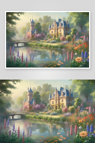 城堡花园中的梦幻仙境