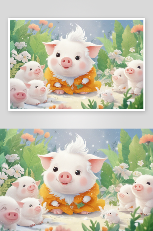 童话世界里的小白猪