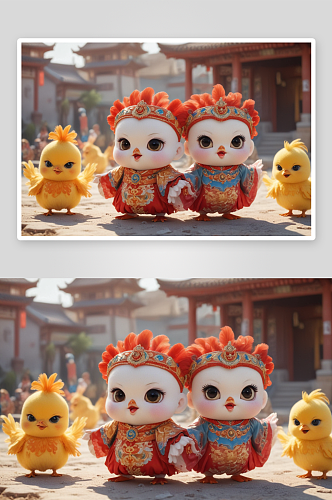 小鸡宝宝中国京剧服装下的传统文化之美