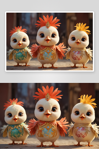 小鸡宝宝中国京剧服装下的传统文化之美