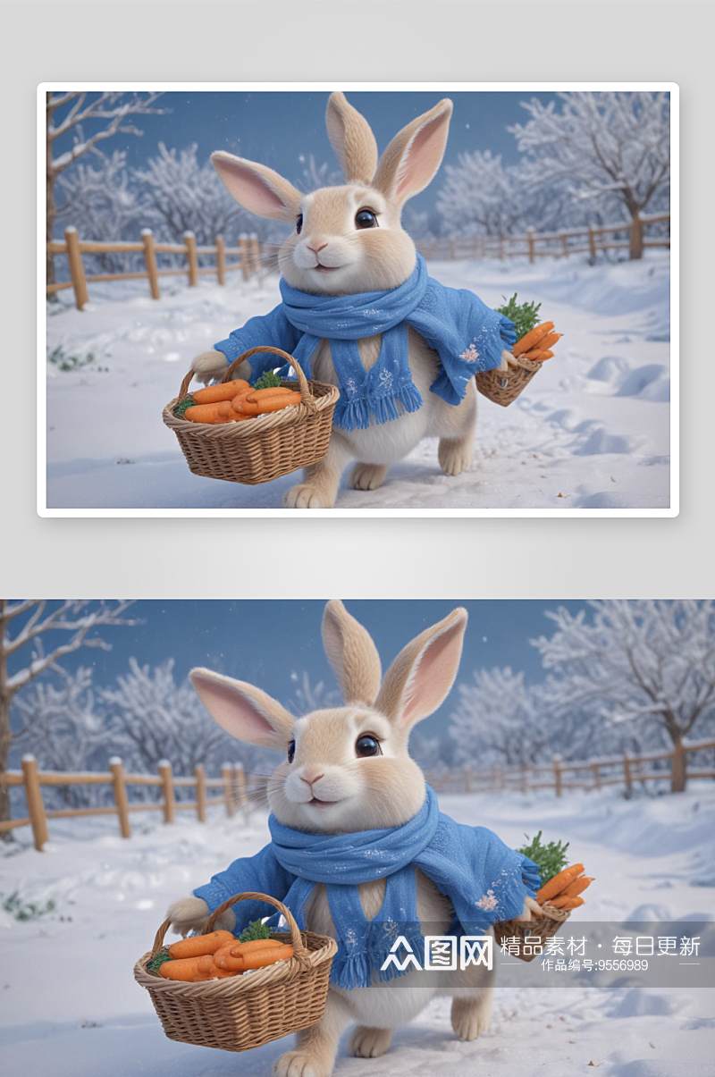 拟人化可爱的兔子童年回忆中的快乐时光素材