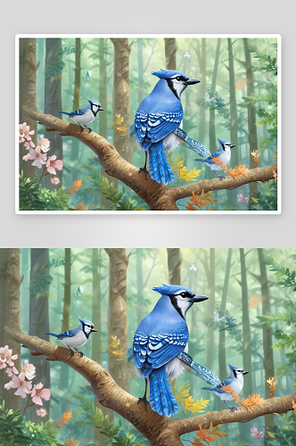 蓝色羽翼下的森林守护者