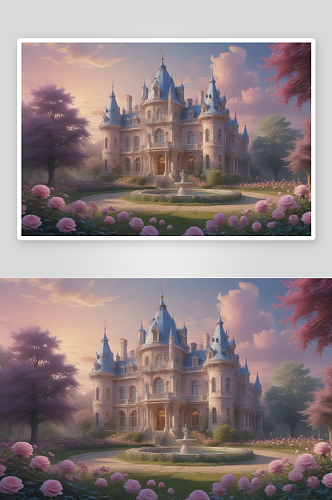 华丽玫瑰城堡梦幻般的仙境