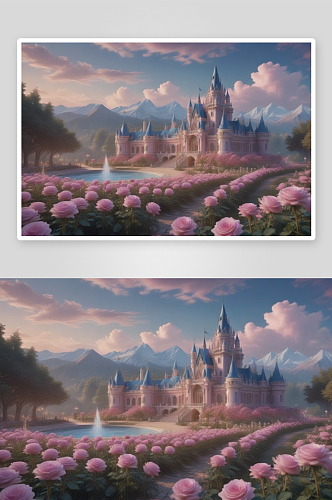 华丽玫瑰城堡梦幻般的仙境