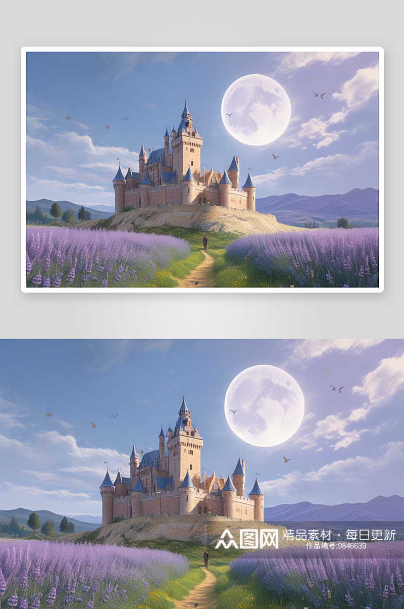 童话城堡的艺术绘画素材