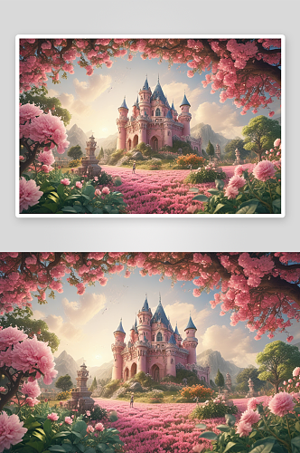 梦幻花园城堡的童话世界