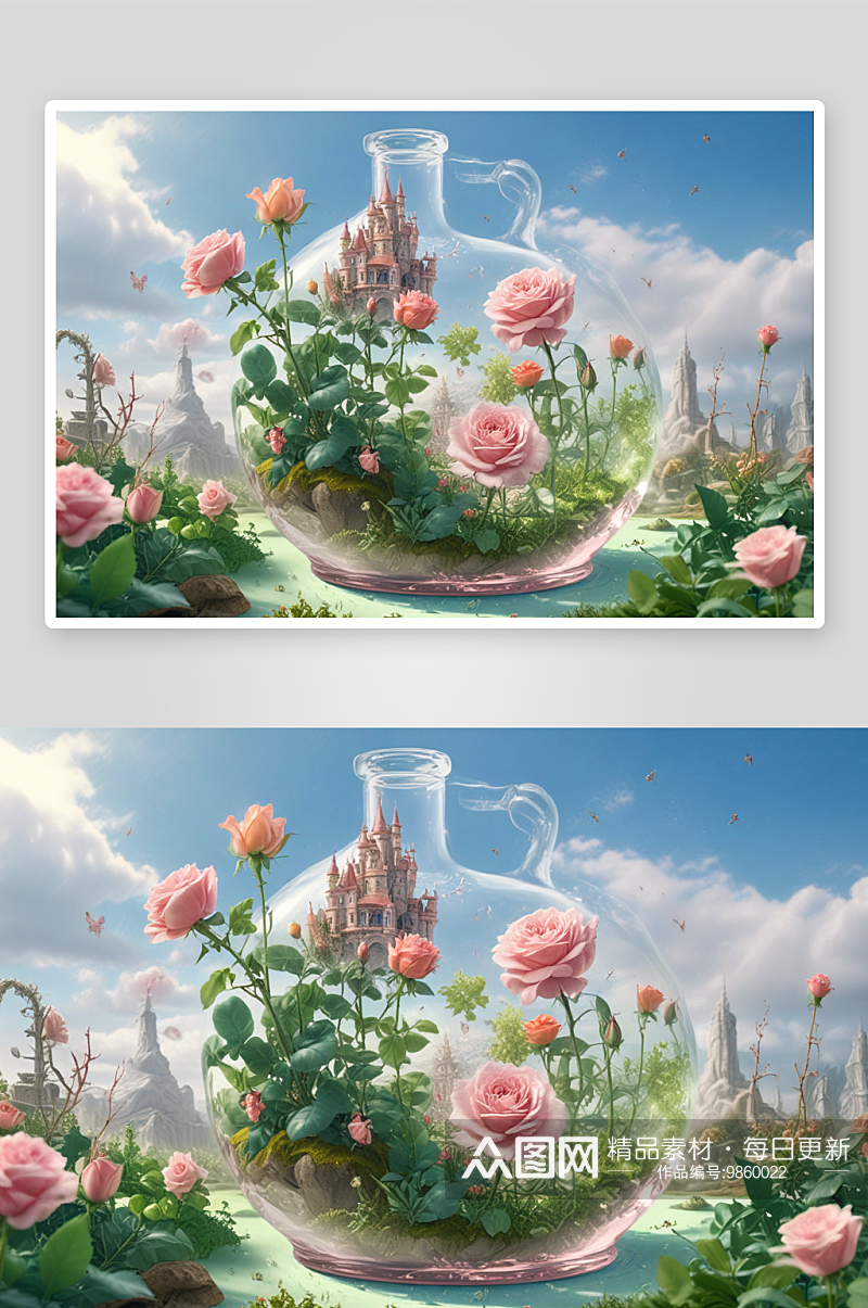 花园玫瑰世界的梦幻花园素材