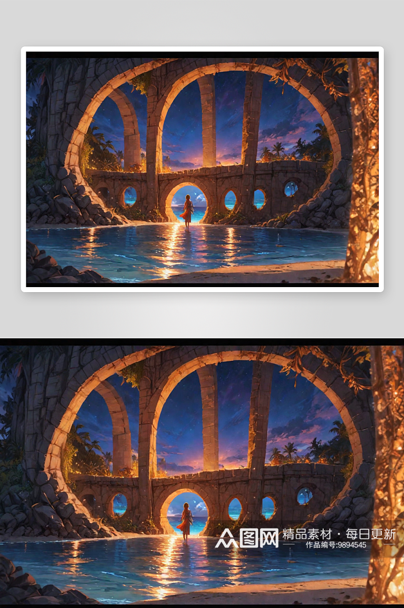 梦幻小桥穿越奇幻世界的桥梁素材