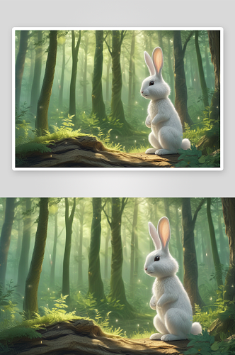 绿林奇兔与自然和谐共生的小动物