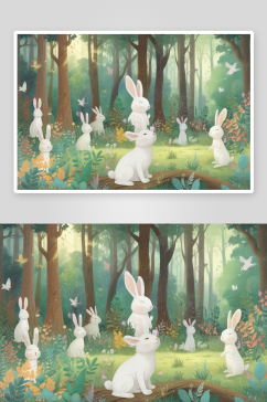 森林探寻与兔子共同寻找奇迹
