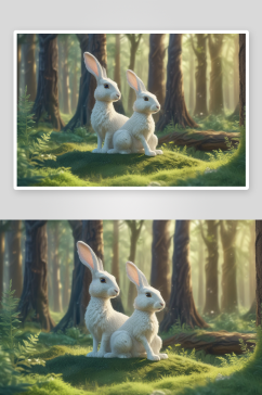 森林探寻与兔子共同寻找奇迹