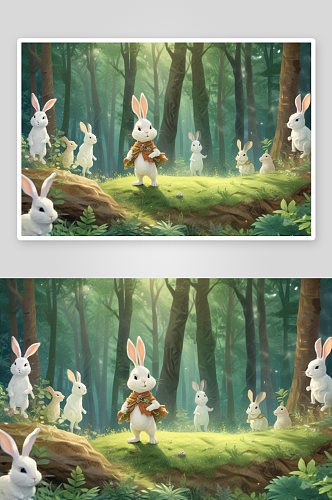 兔子乐园探索森林中的欢乐世界