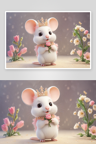 可爱老鼠插画童趣之美