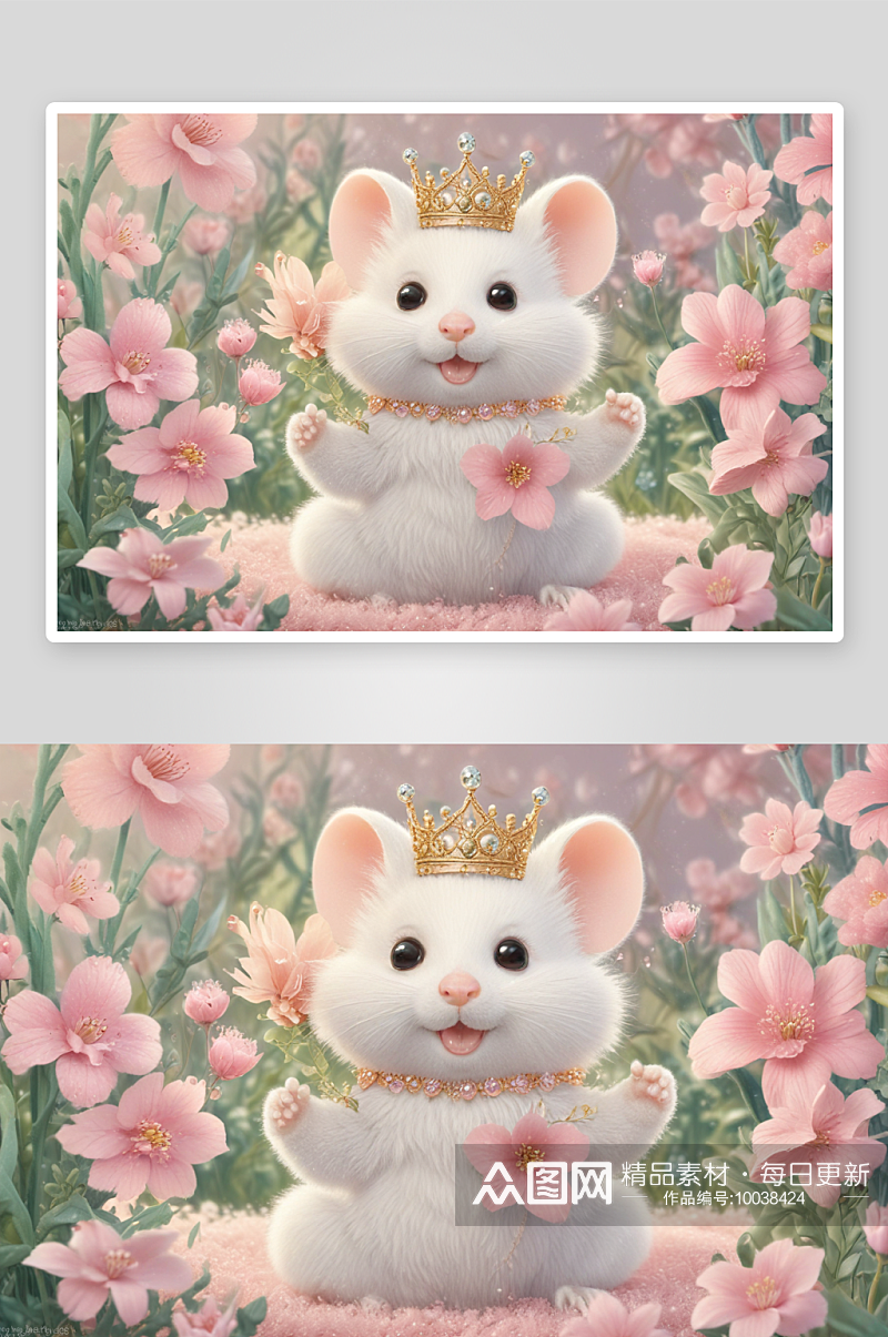 快乐无限可爱老鼠插画的欢乐之美素材
