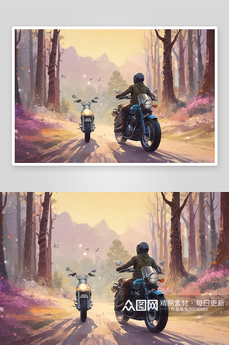 速度与激情摩托车插画的狂野之美素材
