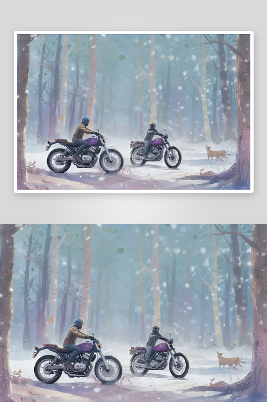 摩托之梦摩托车插画的梦幻之美