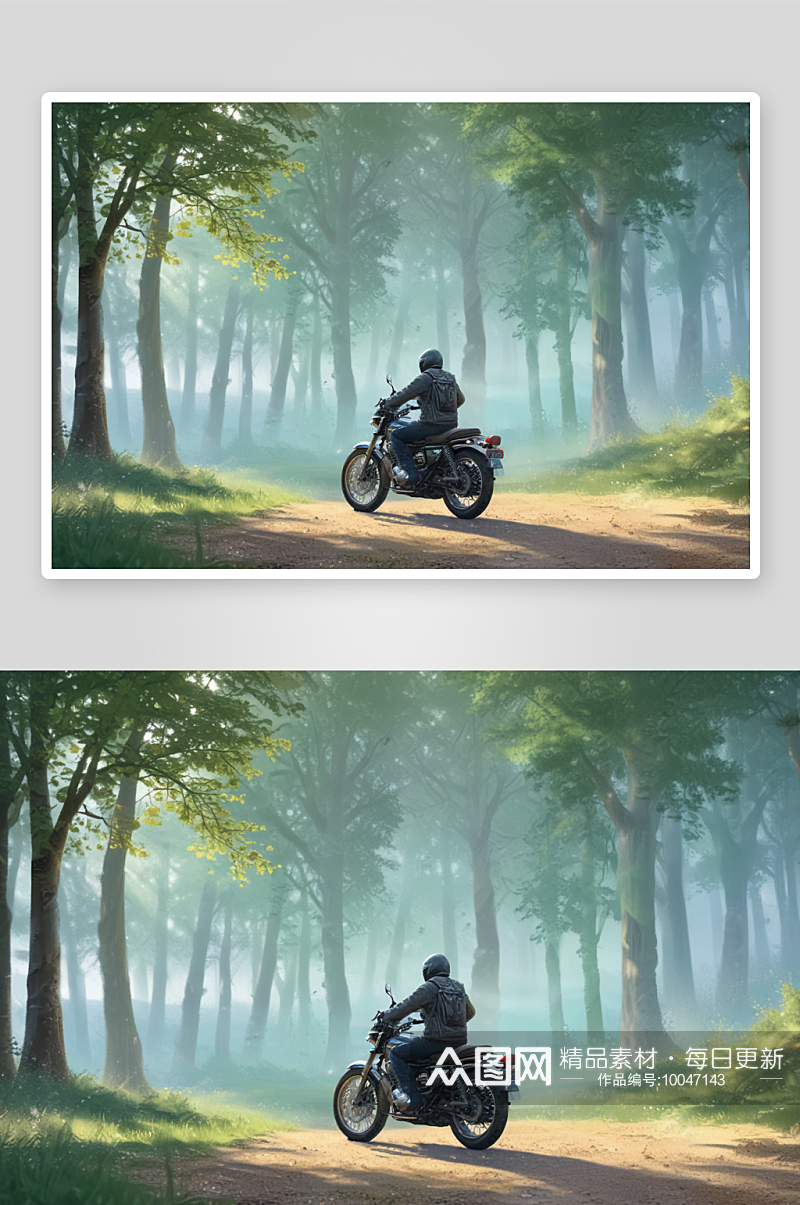 速度狂想摩托车插画的迅猛之美素材