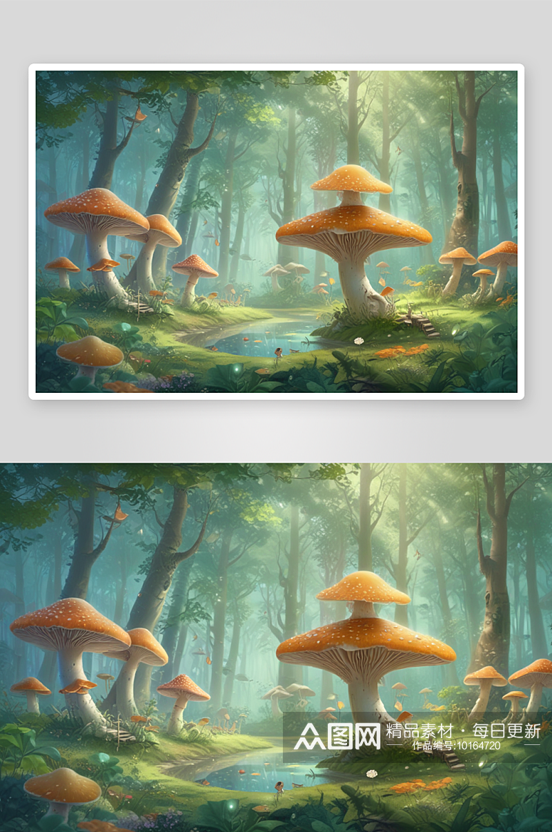 蘑菇丛林中的奇妙生物发现自然的多样之美素材