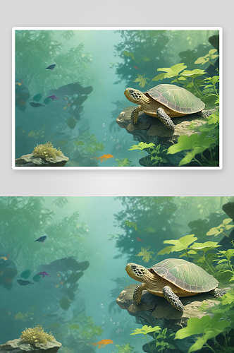 生动可爱的乌龟图画作品