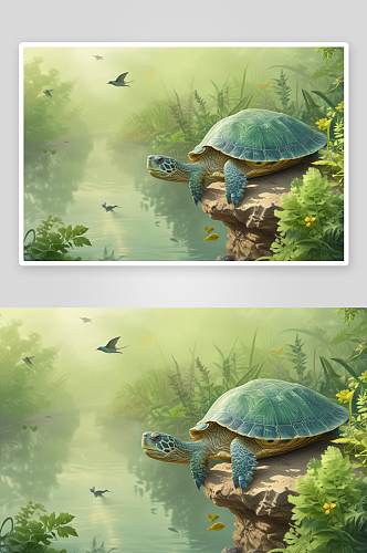 童真童趣的乌龟图画